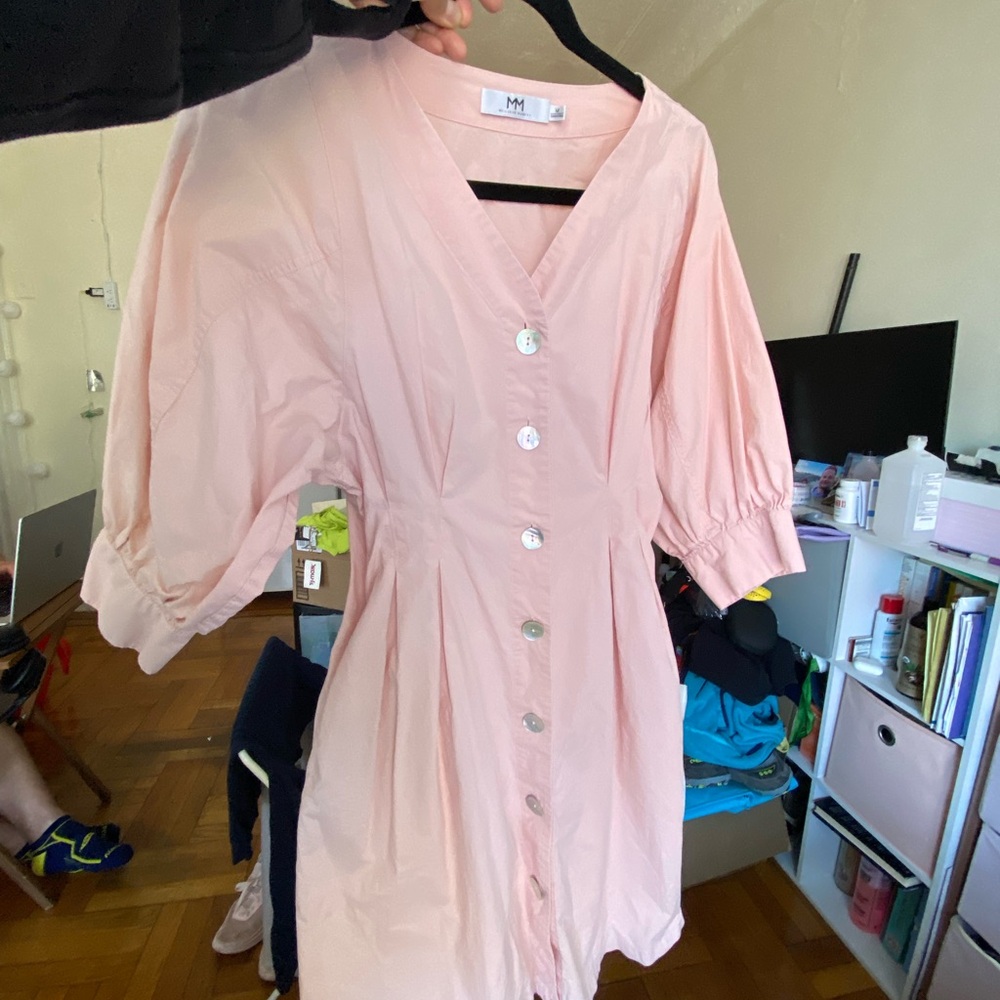 MEILLEUR MOMENT $223 Retail - Pink Button-Down V-Neck Women's Dress - Size M - Picture 8 of 10